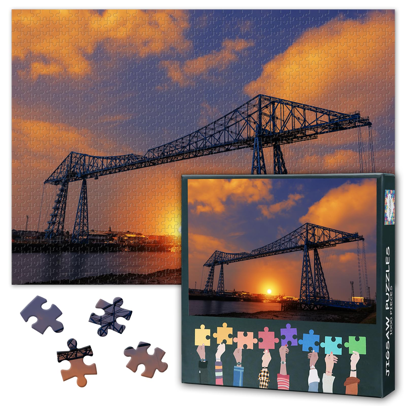 Puzzles for Adults 1000 Pieces, Middlesbrough Transporter Bridge Jigsaw Puzzles