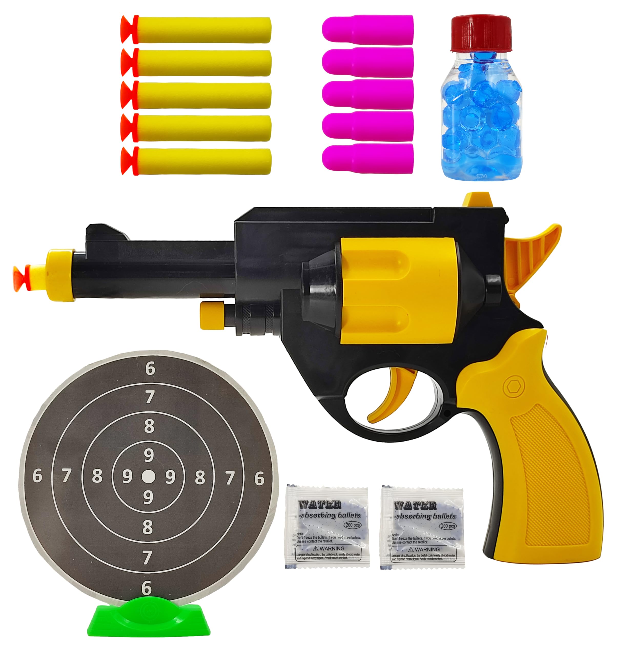 Humaira Revolver Legends Plastic Toy Gun with Suction Bullets, Plastic Bullets, Crystal Bullets, Target Board for Kids Boys (Yellow) (B0CZTVBZ2T) Amazon Price History, Amazon Price Tracker