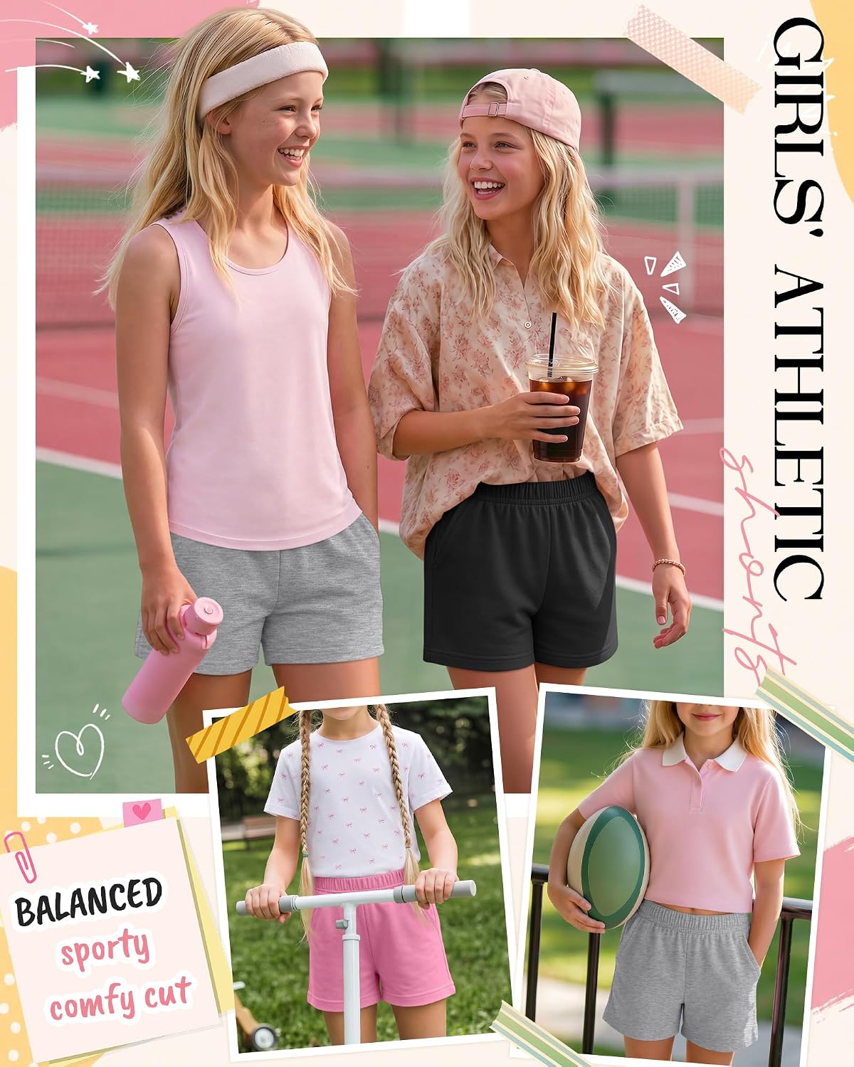 3 Pack Girls' Athletic Shorts