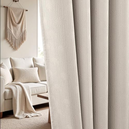 Miniatura 7 de Cortinas opacas bohemias para dormitorio, 84 pulgadas de largo, 2 paneles de cortinas opacas de mediados de siglo, para sala de estar, con ojales,