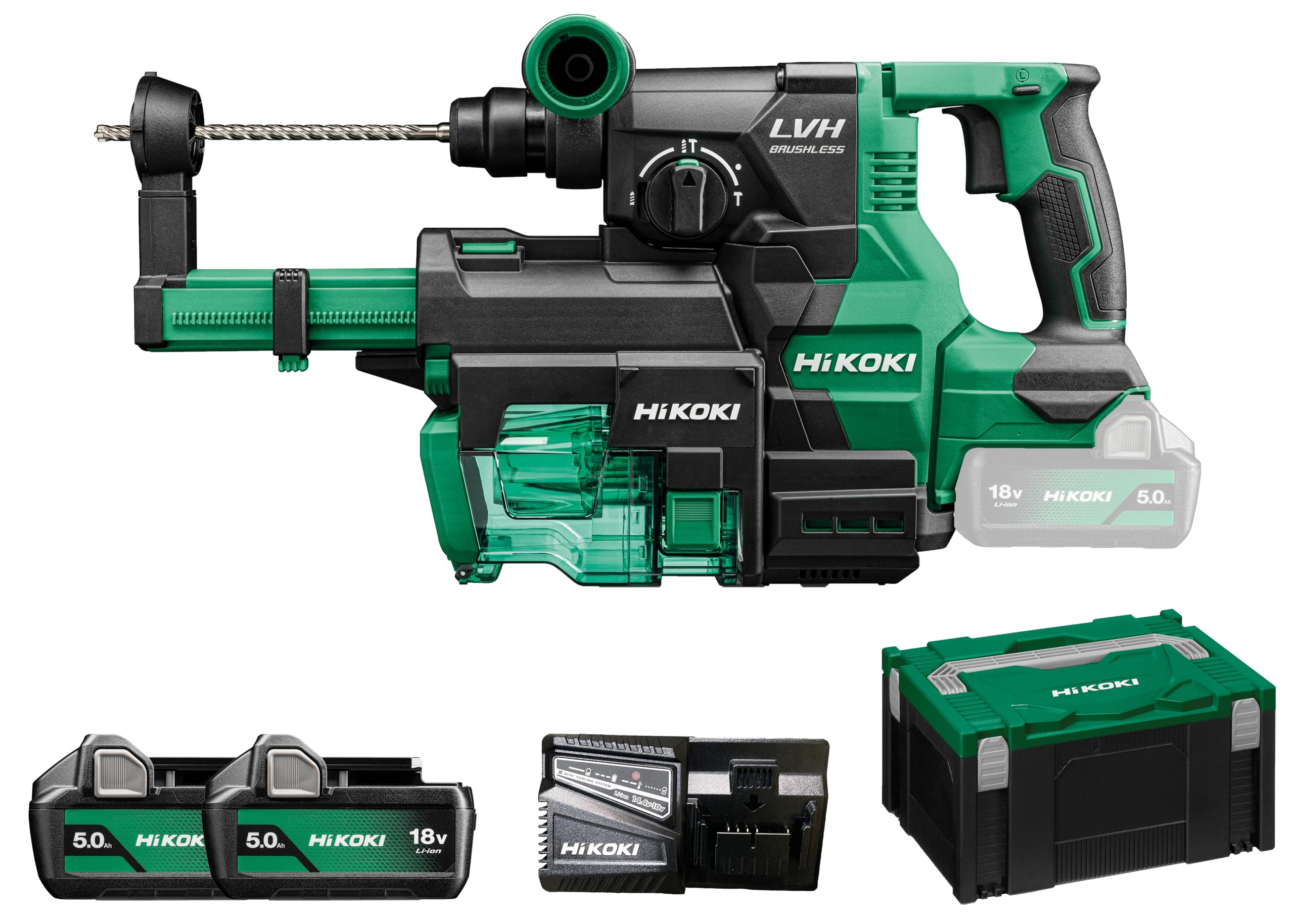 Hikoki DH1826DA, burineur SDS-plus sans fil, 18V 5,0Ah, moteur brushless