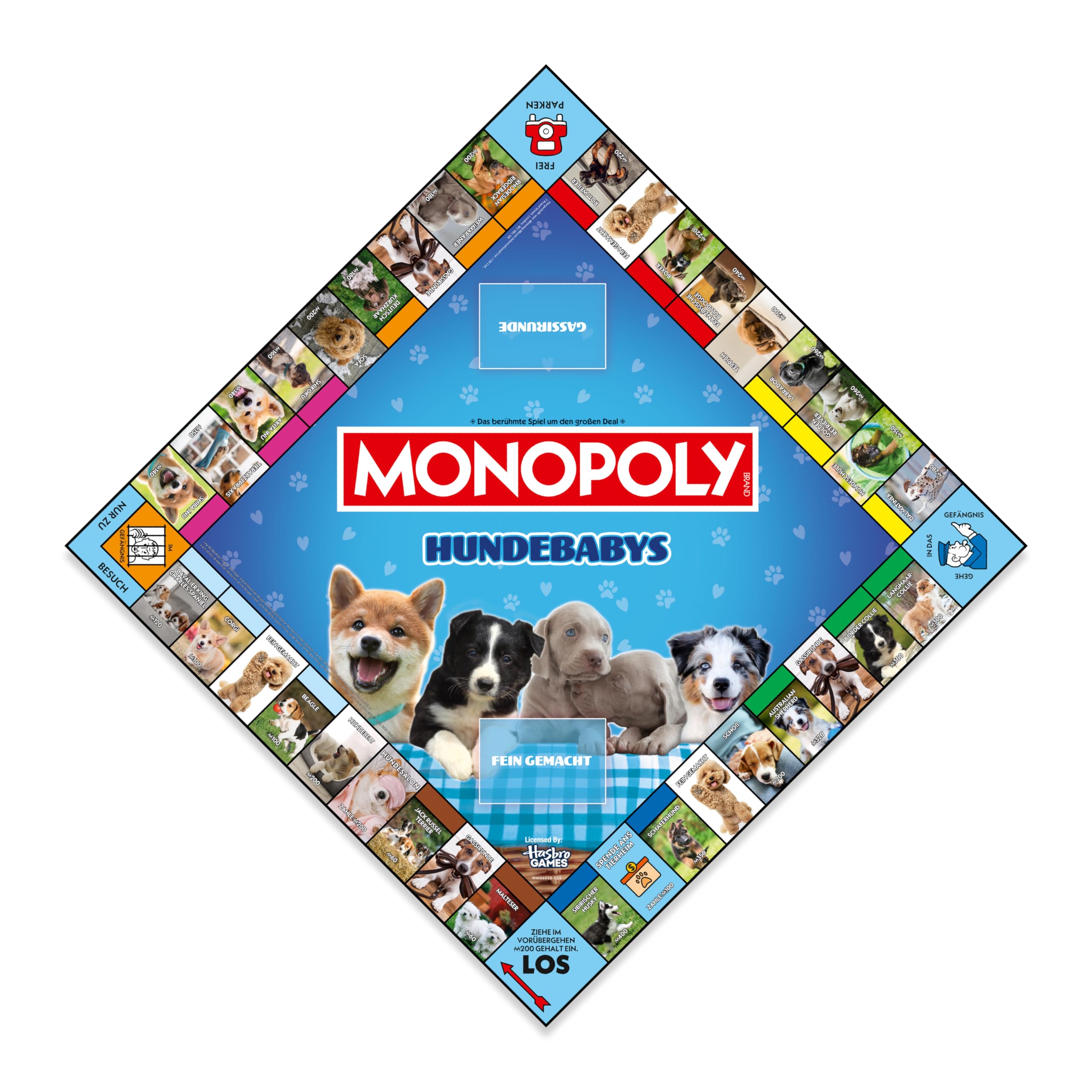 Winning Moves Monopoly Hundebabies Edition Monopoly - Juego para fans de la familia, estrategia, juegos de mesa para perros – 2-6 jugadores a partir de 8 años – alemán