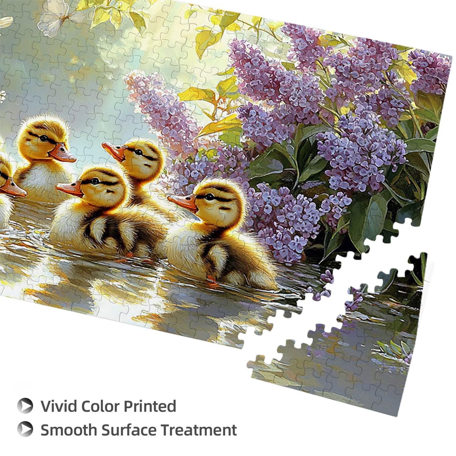 Puzzle de Madera para Adultos 1312 Piezas - Lindo Pato, Obra de Arte de Juego de Rompecabezas para Adultos, Puzzle de Impresión de Alta Definición Multicolor, Pasatiempo Creativo Regalo b-604