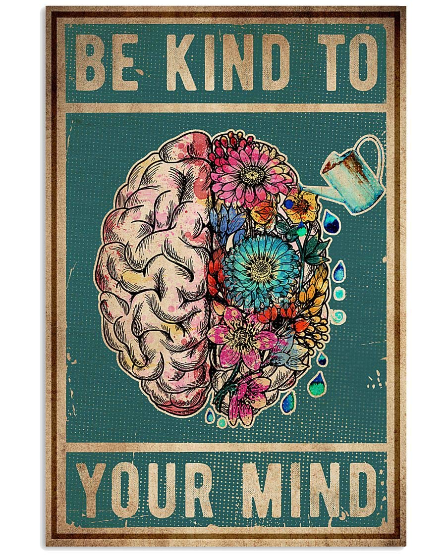 SIGNCHAT Targa in metallo con scritta Be Kind To Your Mind