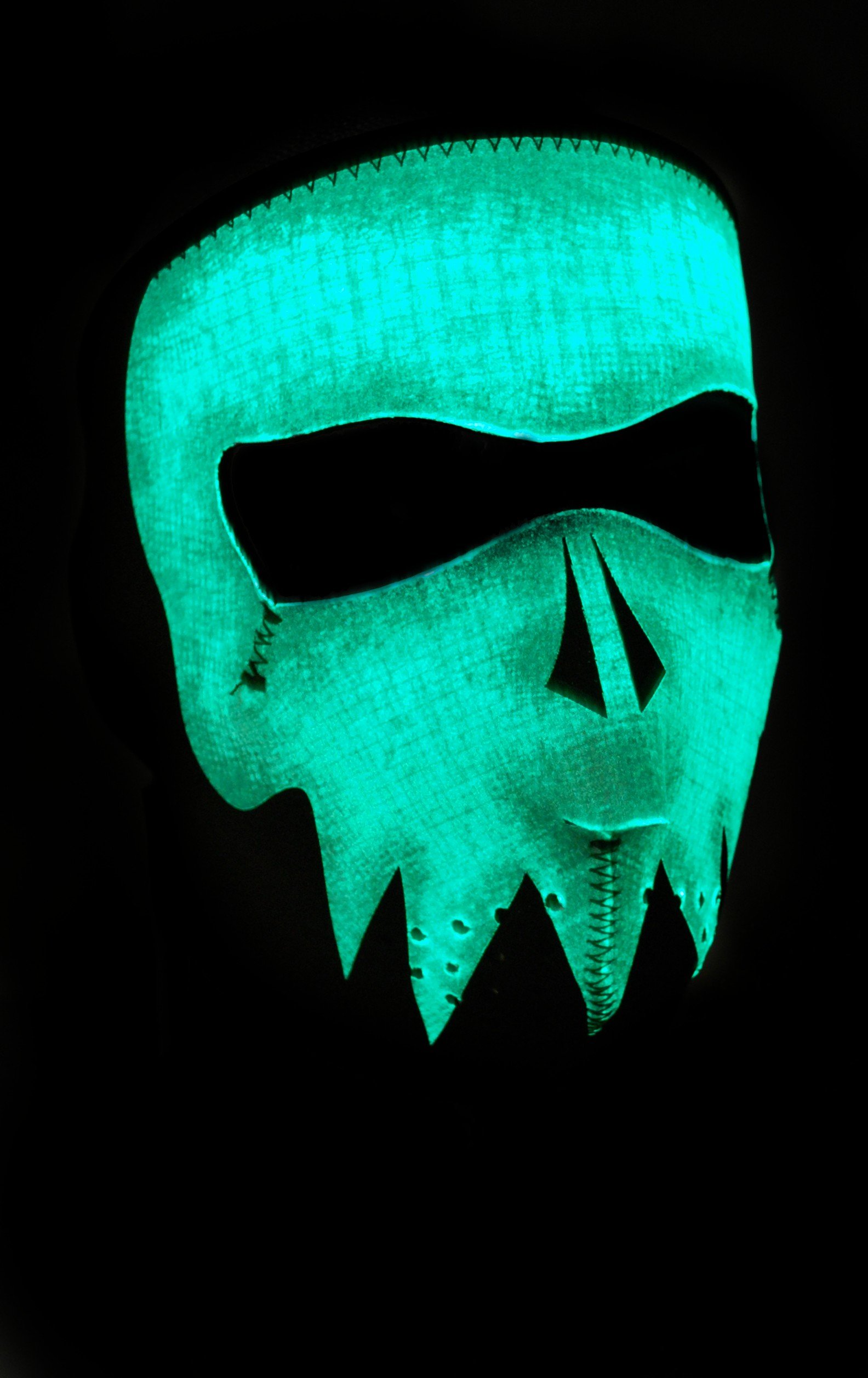 Balboa Full Mask ; Neoprene ; Glow-in-The-Dark ; Gray Skull - WNFM081G