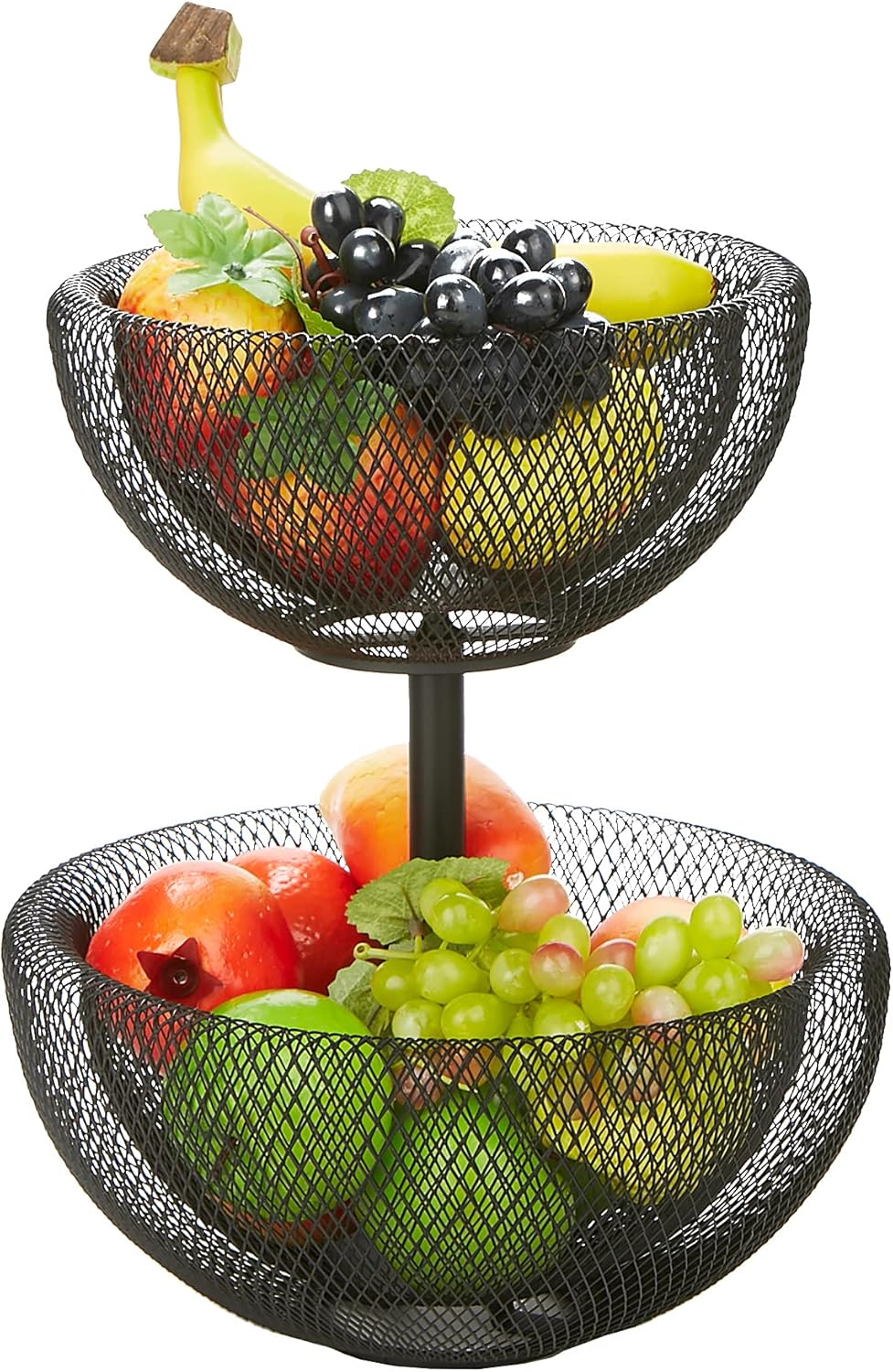 Gеt Dіѕсоunt 70% Prісе Mind Reader Mesh Display, Decorative, Fruit & Vegetables Storage Basket, Kitchen, Countertop, One Size, Black 2 Tier Fruit Bowl