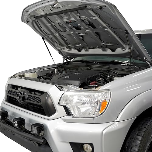 Miniatura 6 de Redline Tuning 21 – 27010 – 02 Toyota Tacoma capucha quicklift Plus Sistema – Postes todo negro con negro revestimiento de hardware