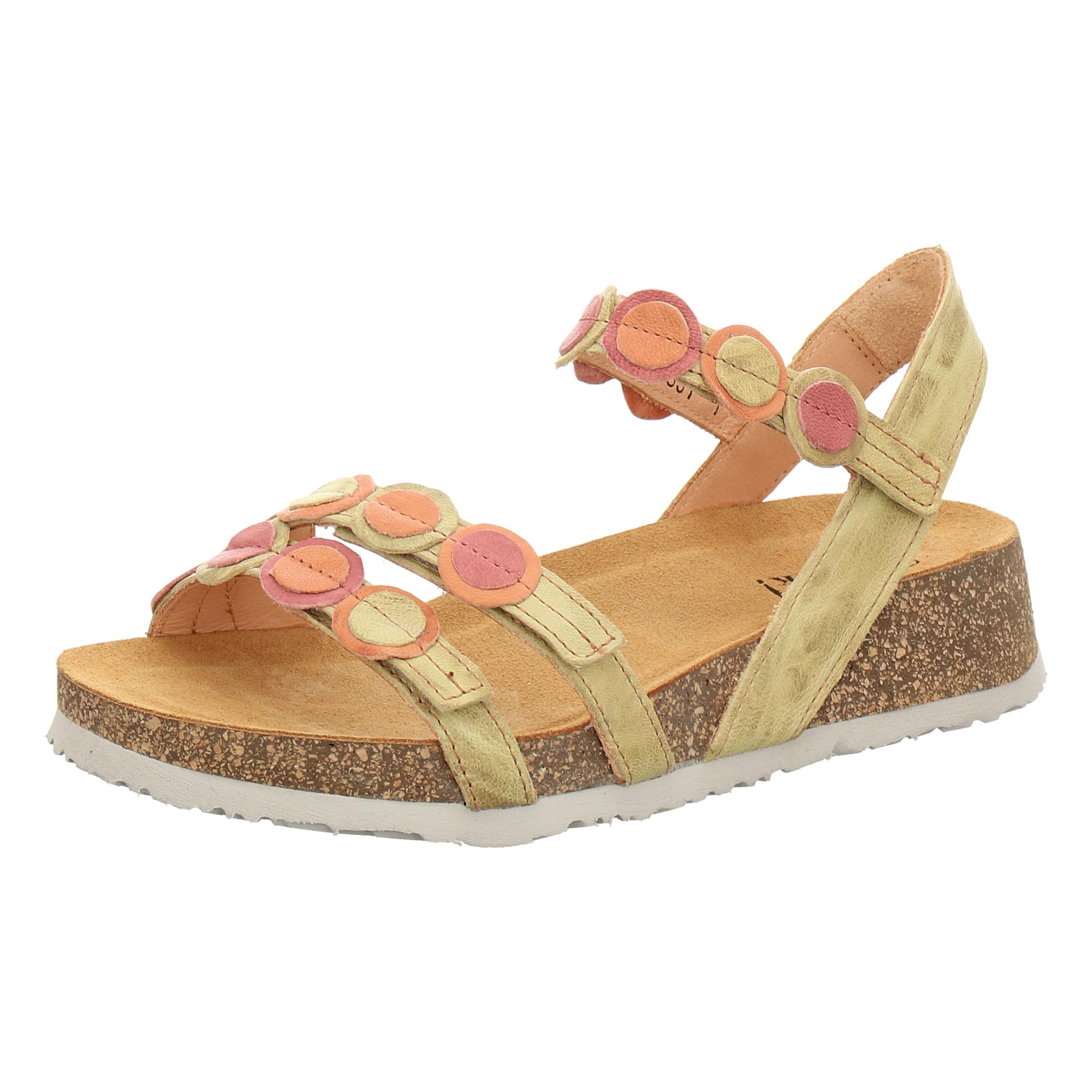 Think! Women's Koak Sustainable Strappy Sandals, 6000 Pineapple Combi, 6.5 UK