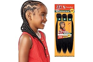 Sensationnel 3X X-Pression Pre-Stretched Braiding Hair 28 Inches for Kids (1-Pack, 2)