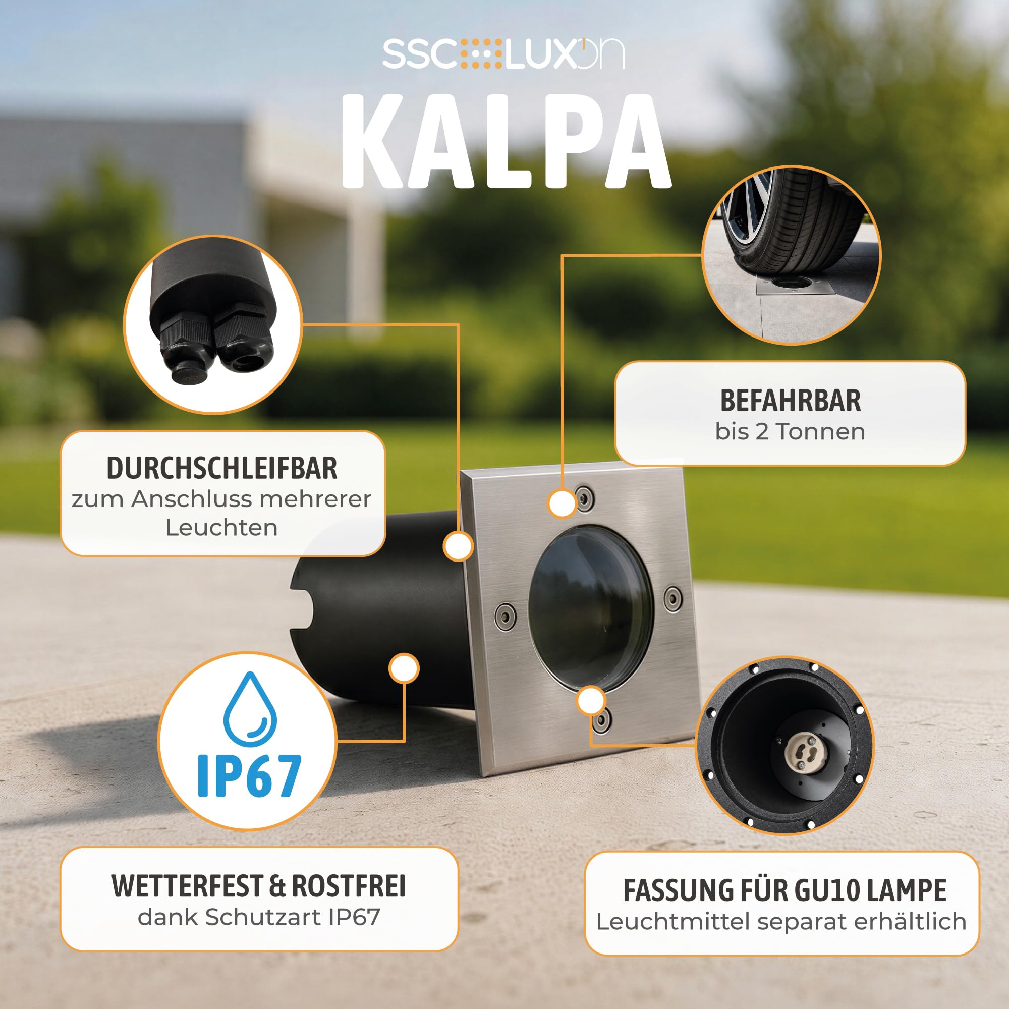 SSC-LUXon KALPA reflektor podłogowy LED IP67 zewnętrzny panel tarasowy
