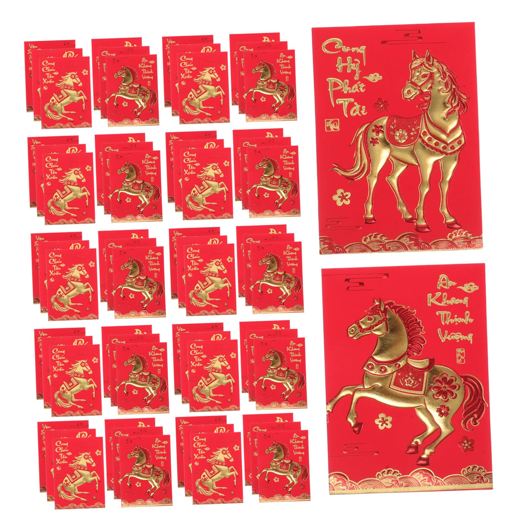 DOITOOL 360 Piezas Sobres Rojos Hongbao Creativos Año del Caballo Papel Festival la Temporada Sobres Rojos para Dinero Boda