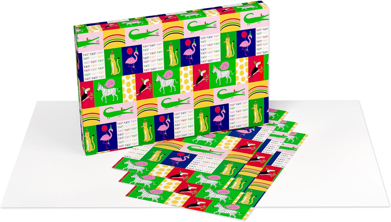 American Greetings Kids Birthday Wrapping Paper Sheets with Gridlines, Ballons (16 Sheets, 30 in. x 20 in.)