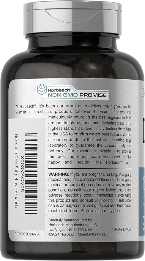 Horbaach DHA 1500mg 90 Cápsulas Blandas Omega 3 EPA Non-GMO miniatura 3