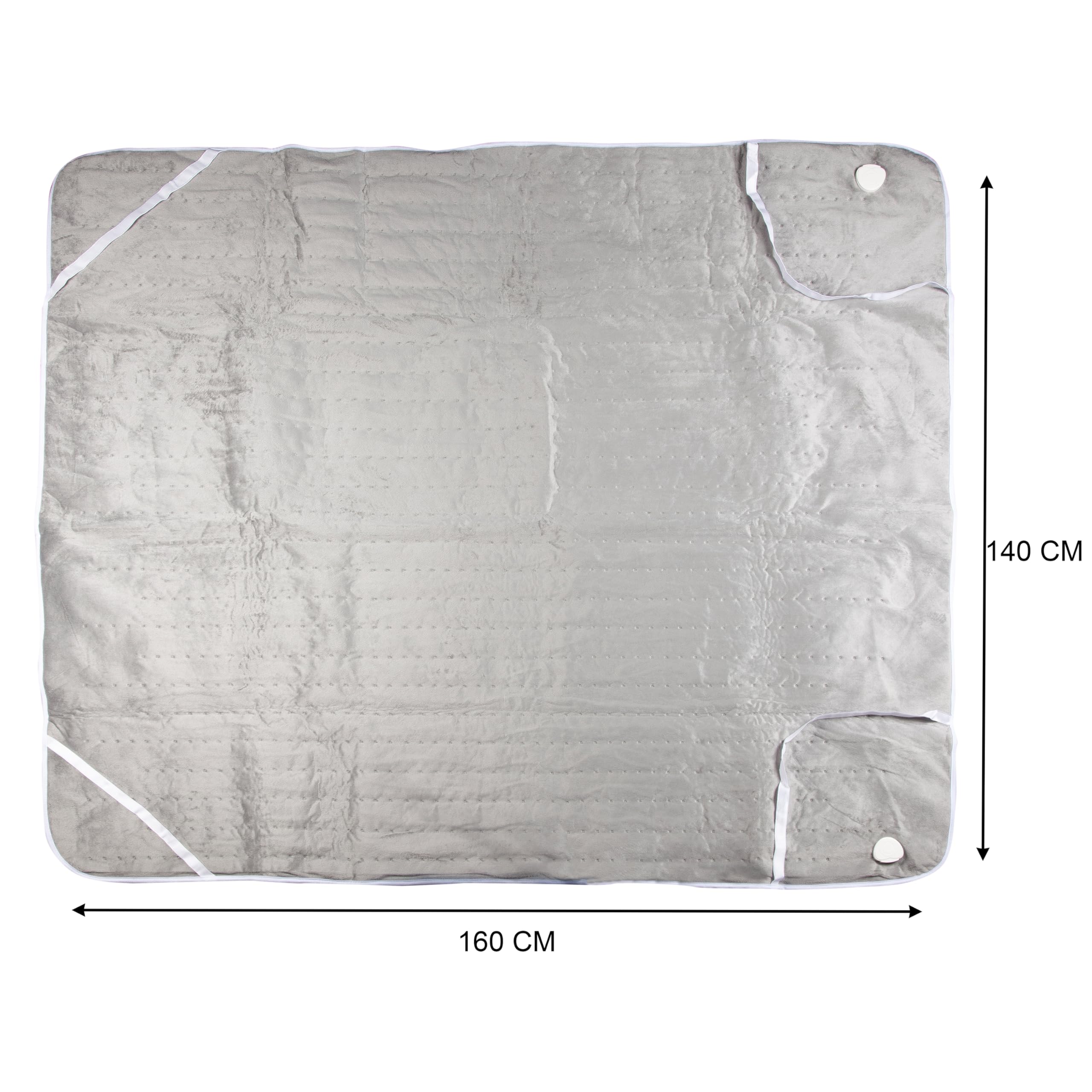 Scaldaletto elettrico DOMO per 2 persone - 6 livelli di calore - Favorisce il relax - Pile di flanella - 160x140 cm - Grigio