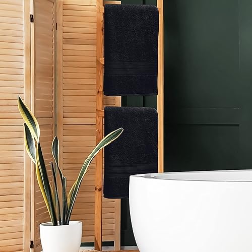 Miniatura 4 de Juego de 2 toallas de baño 100% algodón de 28 x 55 pulgadas, toallas de baño grandes ecológicas, compactas, de secado rápido, ligeras, suaves y