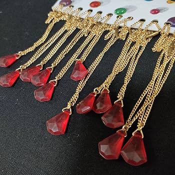 Amazon.co.jp: 昭和レトロ 赤い宝石ネックレス 12個台紙