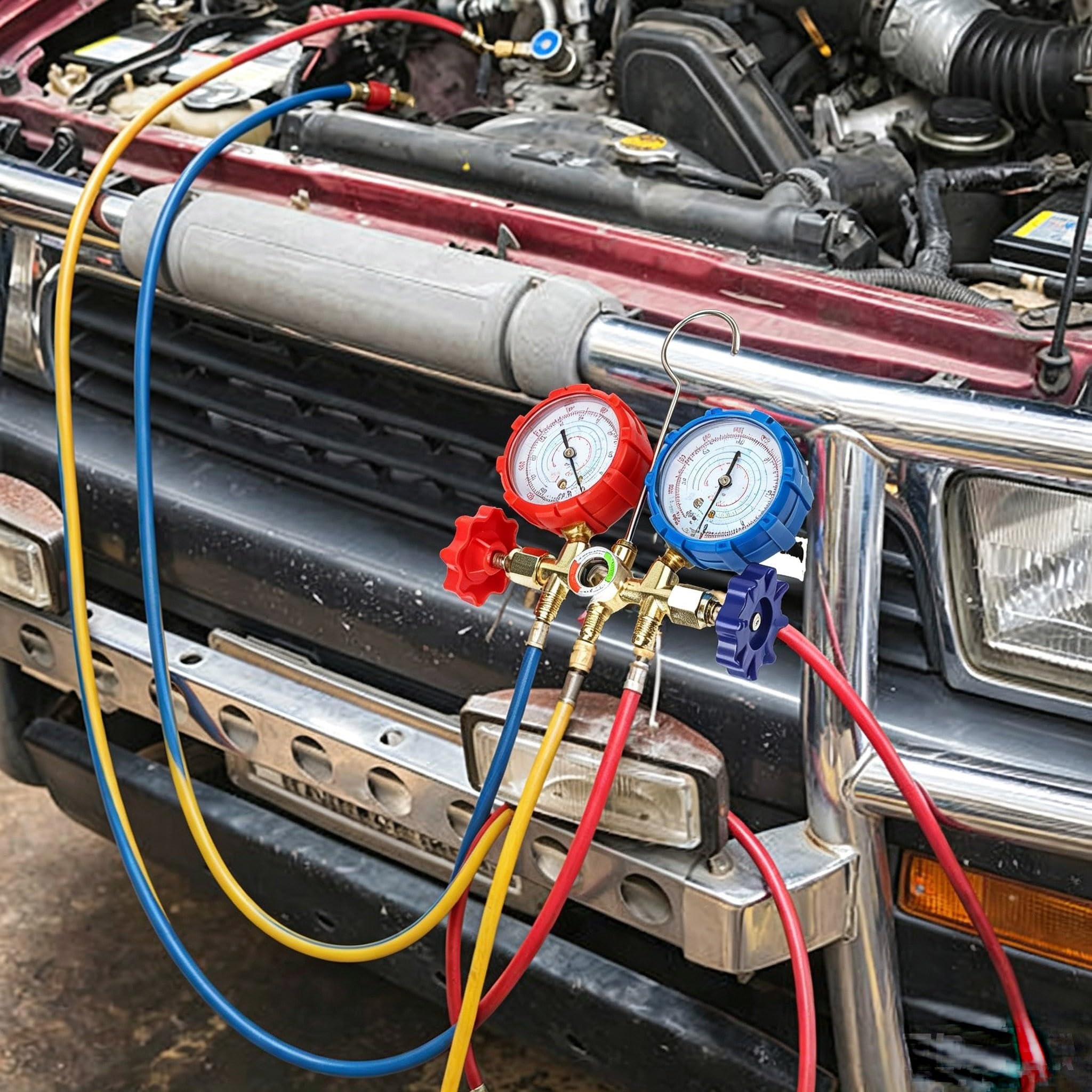 Ensemble de manomètres de collecteur AC R134a R22 R404a Valve en laiton