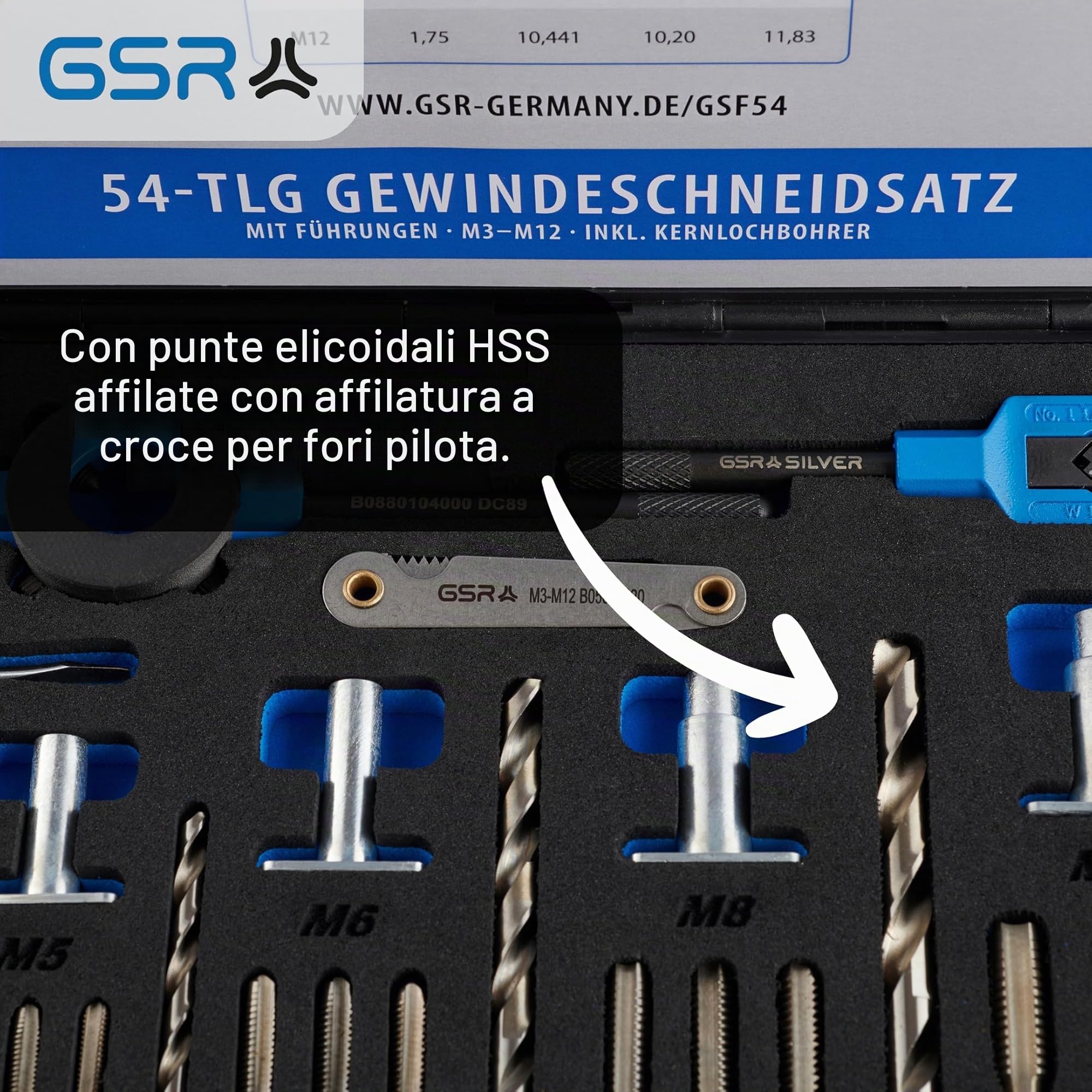 GSR Zestaw maszynek do gwintowania ręcznego 48 szt. HSS M3-M12