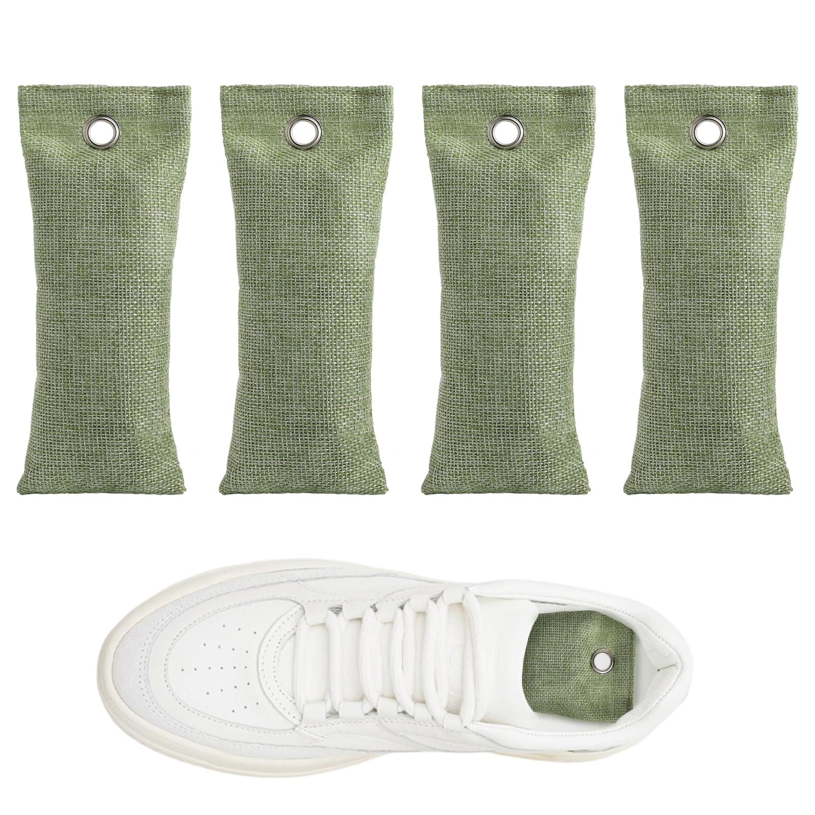 4 unidades de carbón activado para zapatos, bolsa de purificación de aire natural, cojín para zapatos con bambú, purificador de aire, bolsa de bambú activado, olor a pies por sudor pies, eliminación