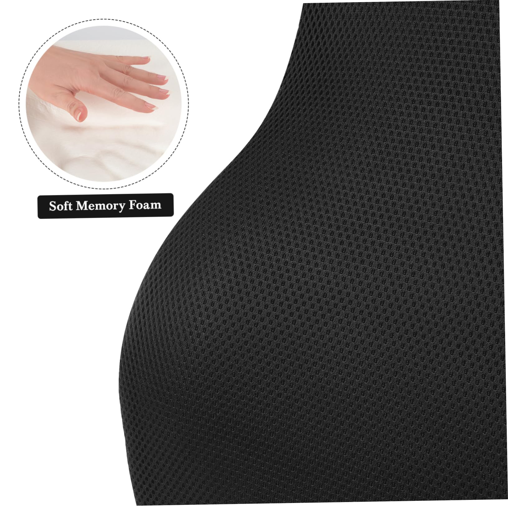 Cabilock Support Lombaire pour Voiture en Maille et Coton Mémoire Noir | Coussin de Soutien Lombaire pour Voiture, Design Simple, Entretien Facile, pour Sièges et Chaises de Bureau