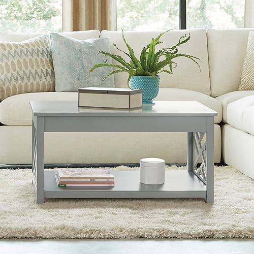 Miniatura 4 de Alaterre Furniture Coventry - Mesa de centro de madera de 36 pulgadas de ancho, color gris Gris,Blanco