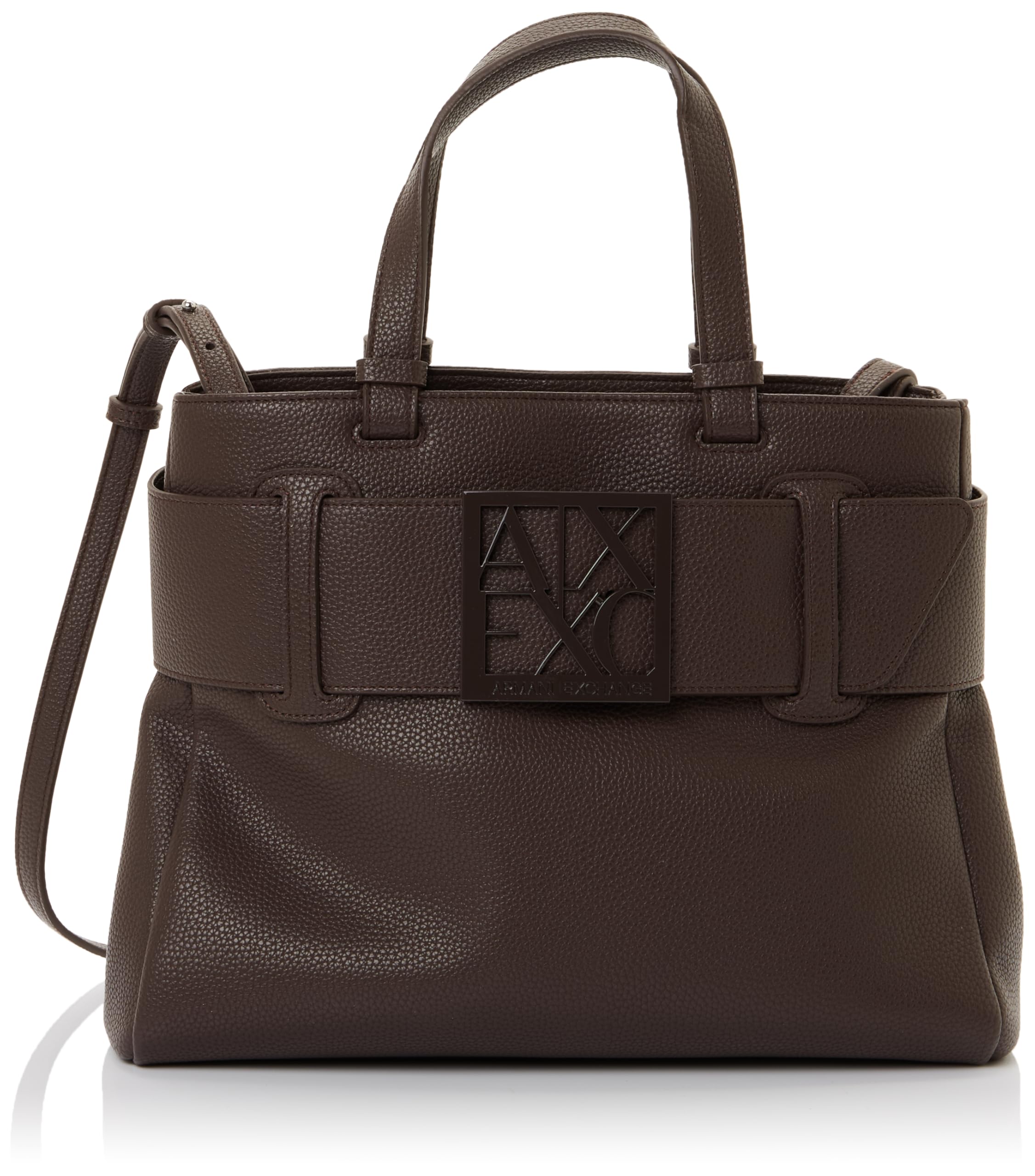 Armani Exchange Women's Susy, Essential, Sustainable, Soft, Metal Logo Shopping Bag, Dusk Shade