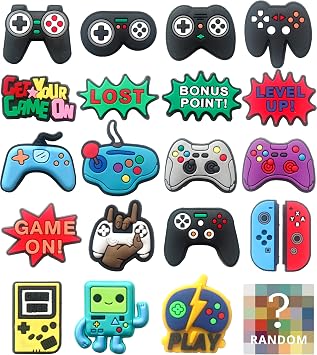 Video Game Shoe Charms for Boys , 21 PCS Shoe Decoration Pins for Clog Sandals, Cute Accessories for Party Favor Gifts