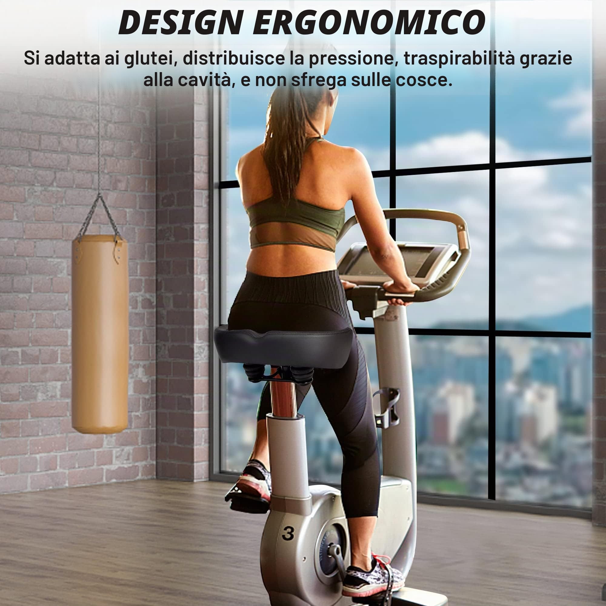 CDYWD Extra larga Sella Bici Comoda Uomo e Donna, Imbottitura Morbido, Con Schienale, Antiprostata, Traspirante, Ergonomica Sedile Bici, Sellino Bici per Biciclette da MTB, City Bike, Ebike, Cyclette