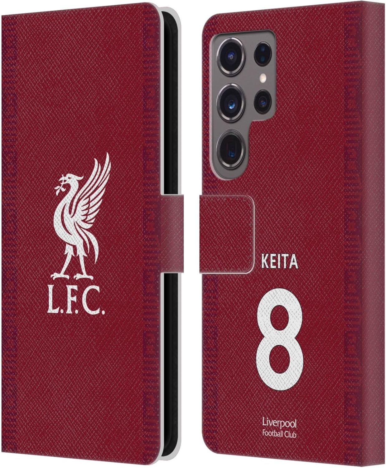 Head Case Designs Officially Licensed Liverpool Football Club Naby Keïta 2022/23 Players Home Kit Leather Wallet Case Compatible with Samsung Galaxy S24 Ultra 5G