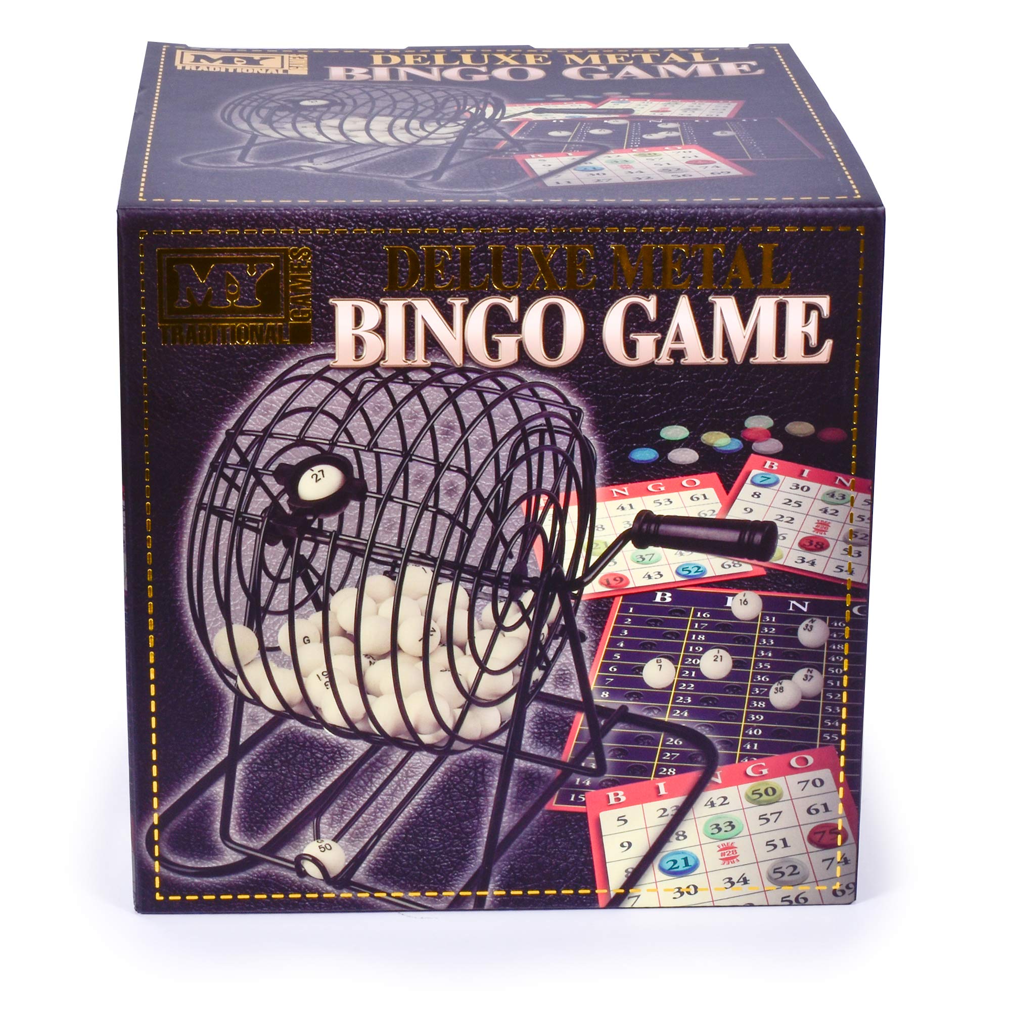 M.Y Deluxe Bingo-Spiel – komplett mit Bingo-Kugelspender, Bingo-Karten und Geschenkbox