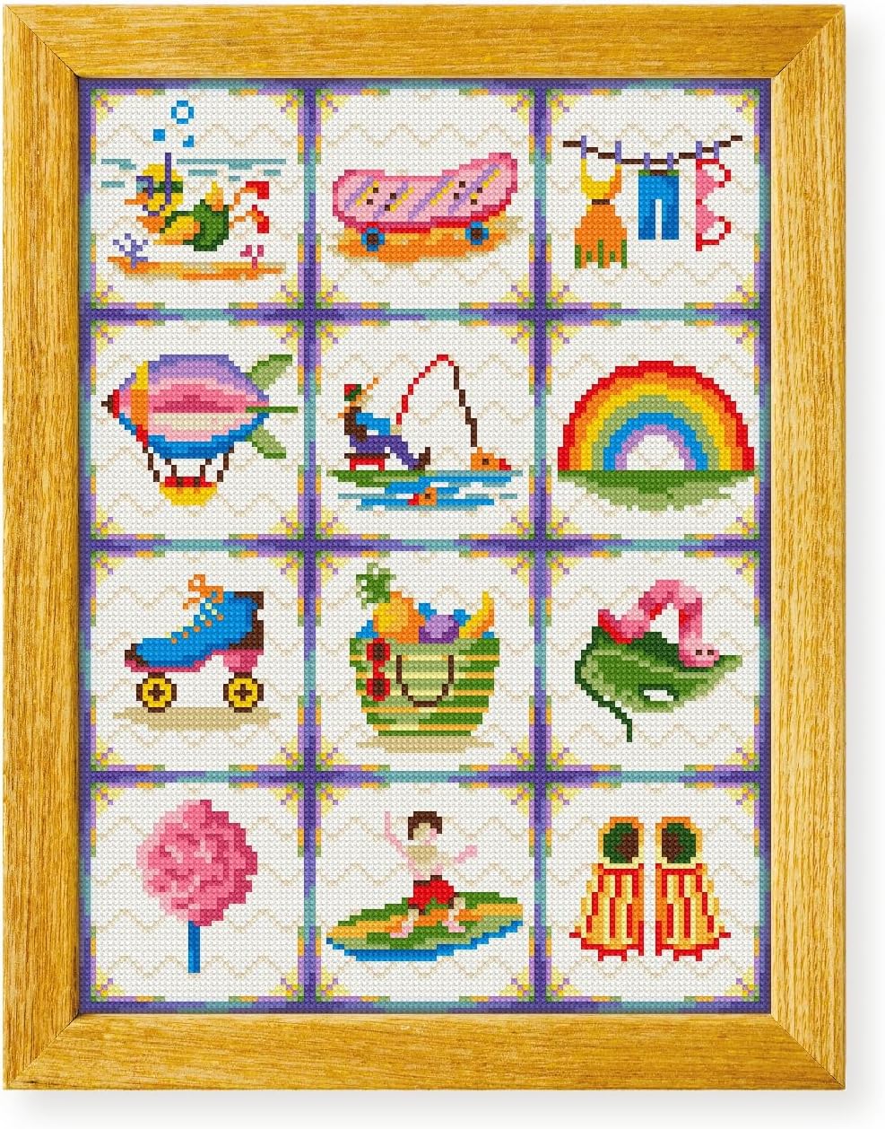 Awesome Pattern Studio Summer Hobbies Sampler DS1479, Diamond Painting Kit, Diamond Art Kits for Adults, Full Drill 5D Diamond Dots Kits. All Items Included.