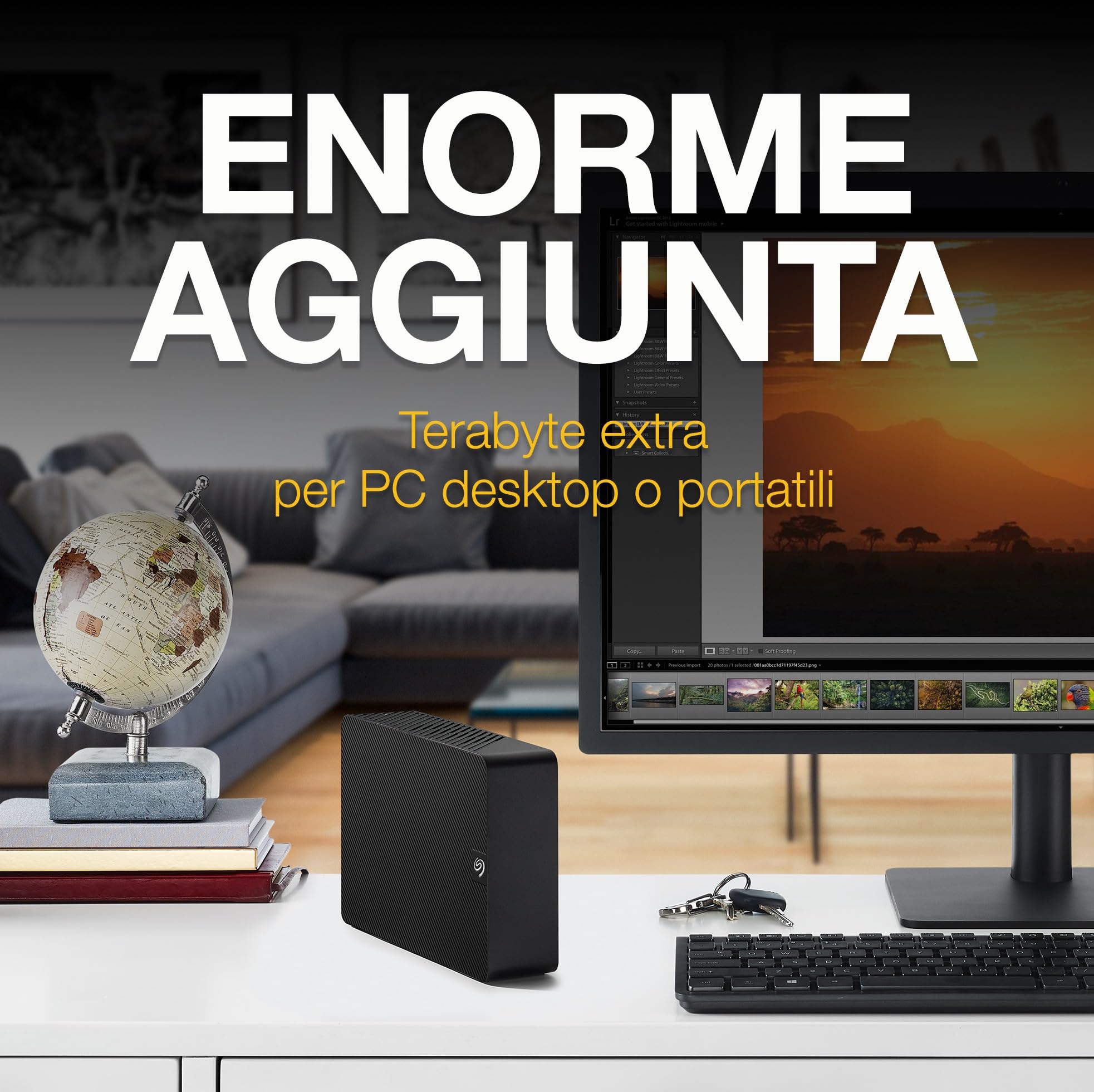 Seagate Expansion Desktop 22TB, Hard disk esterno, 3.5", PC & PC Portatili, USB 3.0, Data Rescue Service (STKP22000400)