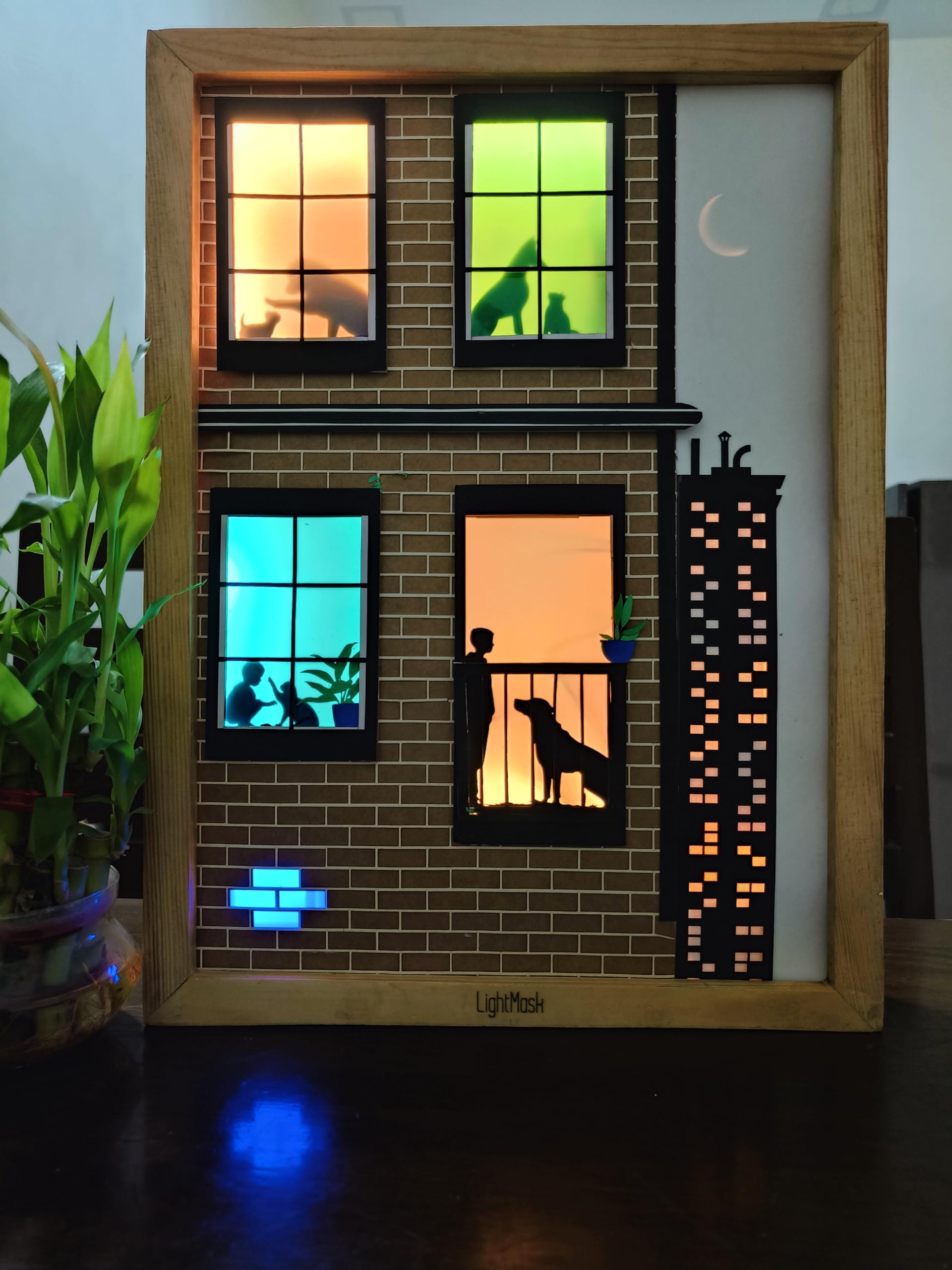 LightMask Enchanting Pet Lover | 11.6x15.6 Inch LED Shadow Box – Illuminated Wall Art for Pet Lovers, Home & Room Decor