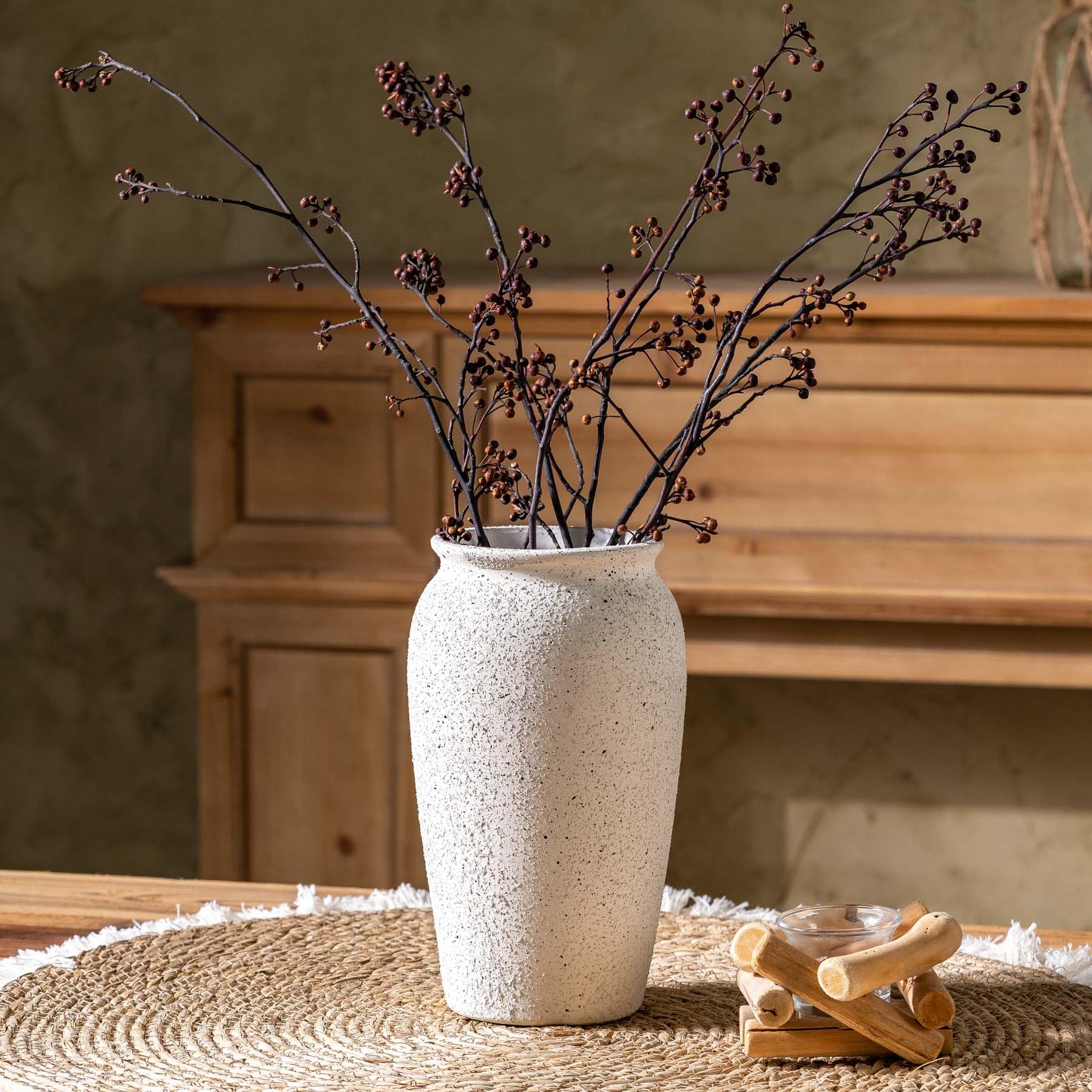 Amazon.com: Rustic Farmhouse Flower Large Ceramic Vase, Vintage