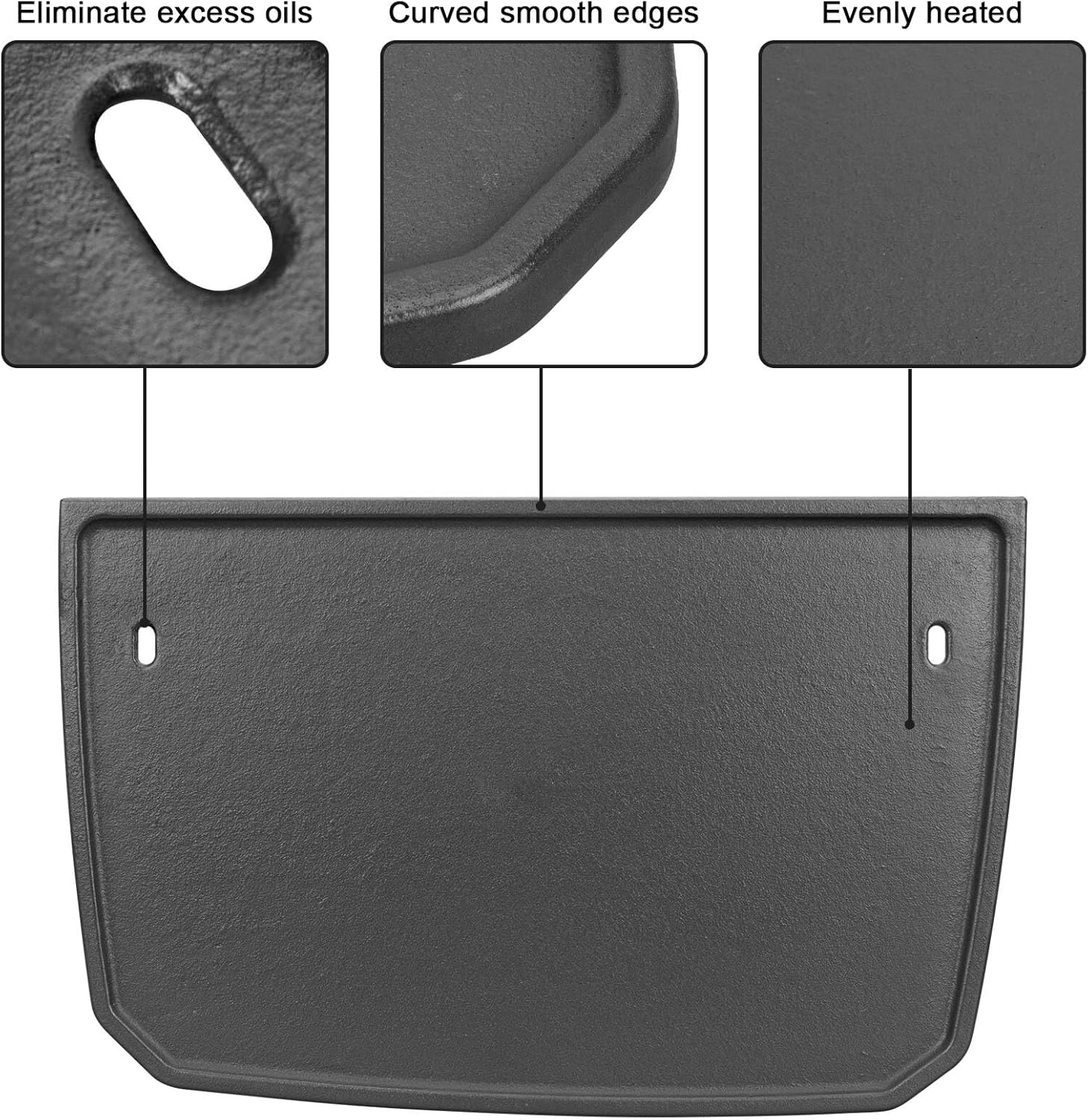 Cast Iron Reversible Grill Griddle Replacement Parts for Weber Pulse 2000 Electric Grills，Non-Stick Cooking Griddle Plate for Weber Pulse 2000 Electric Grill Accessories,1 Pcs, Double-Sided