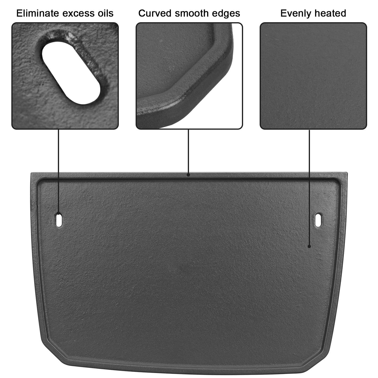 Piastra di ricambio reversibile in ghisa per griglie elettriche Weber Pulse 2000, piastra di cottura antiaderente per Weber Pulse 2000, accessori per griglia elettrica, 1 pezzo, double-face