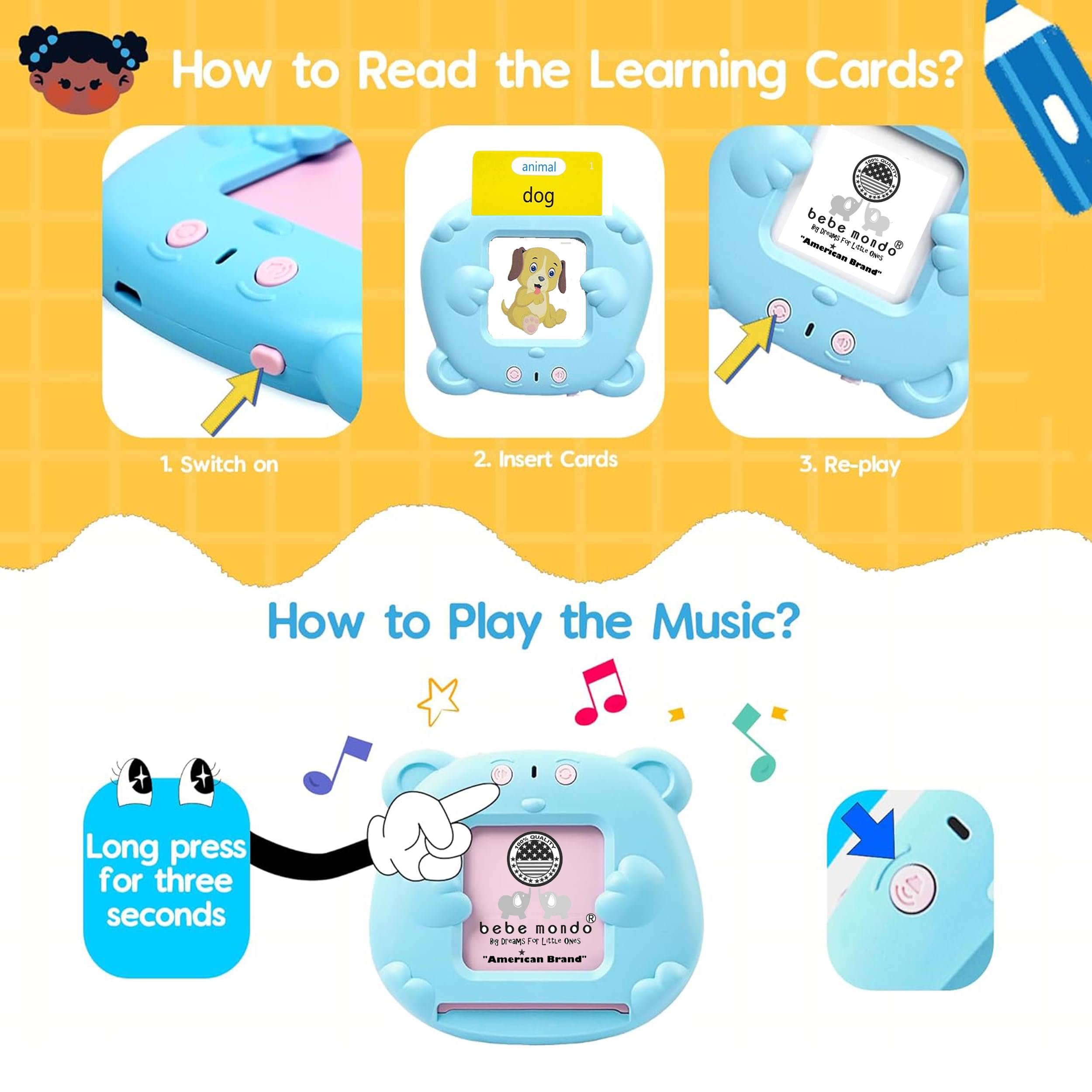 Upgraded Talking Flash Cards for Toddlers, 1 Year Old Boy Girl Birthday Easter Gift, Montessori Toys 1 2 3 Year Old, 224 Sight Words Flash Cards Kindergarten,Speech Therapy Toys Toddlers 1-3,Blue