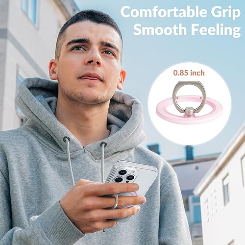 Miniatura 9 de metisinno Magsafe - Soporte magnético para anillo de teléfono para iPhone 16 15 14 13 12 - Agarre magnético para teléfono - Agarre ajustable para