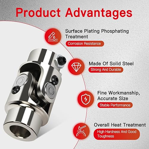 Miniatura 3 de cciyu Juntas de dirección 34 Redondo a 34" DD U-Joint Eje