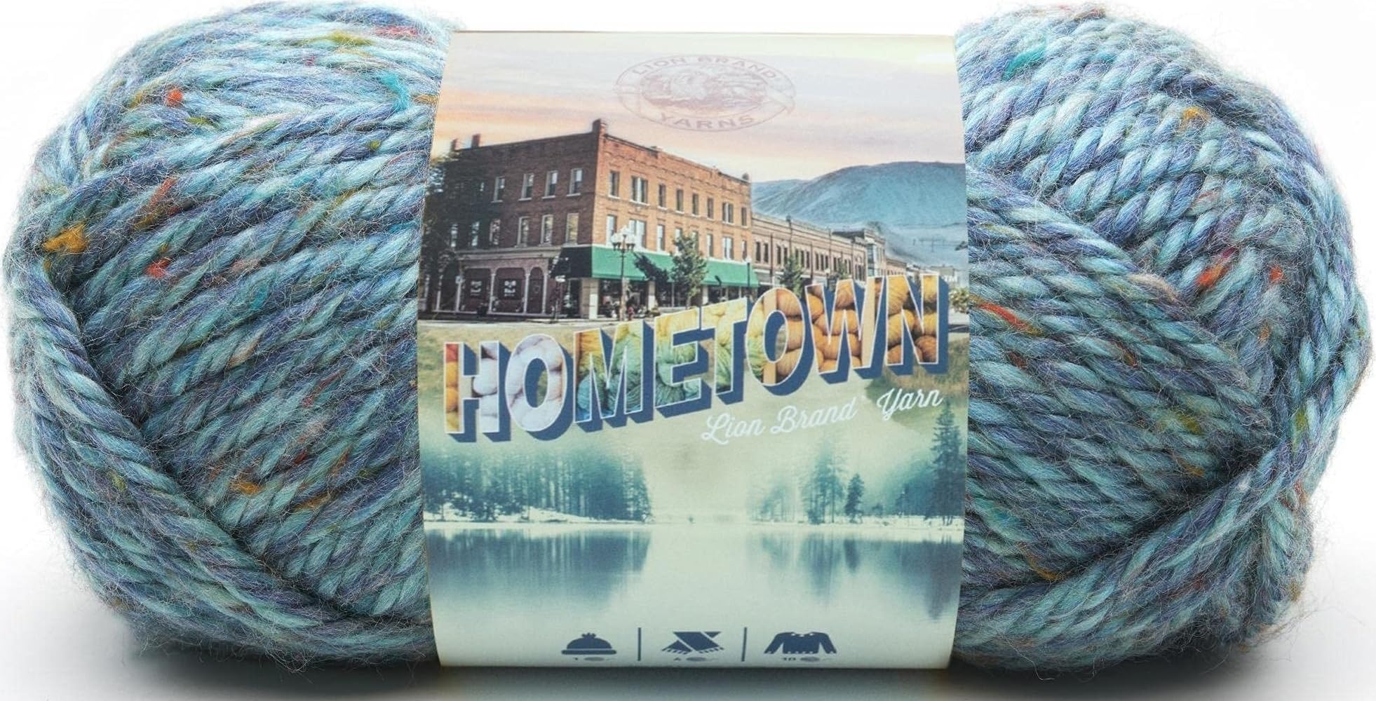 Lion Brand Yarn Hometown, Super-Bulky Yarn for Knitting, Crochet, and Crafts, Key Largo Tweed, 1 Pack — image 1