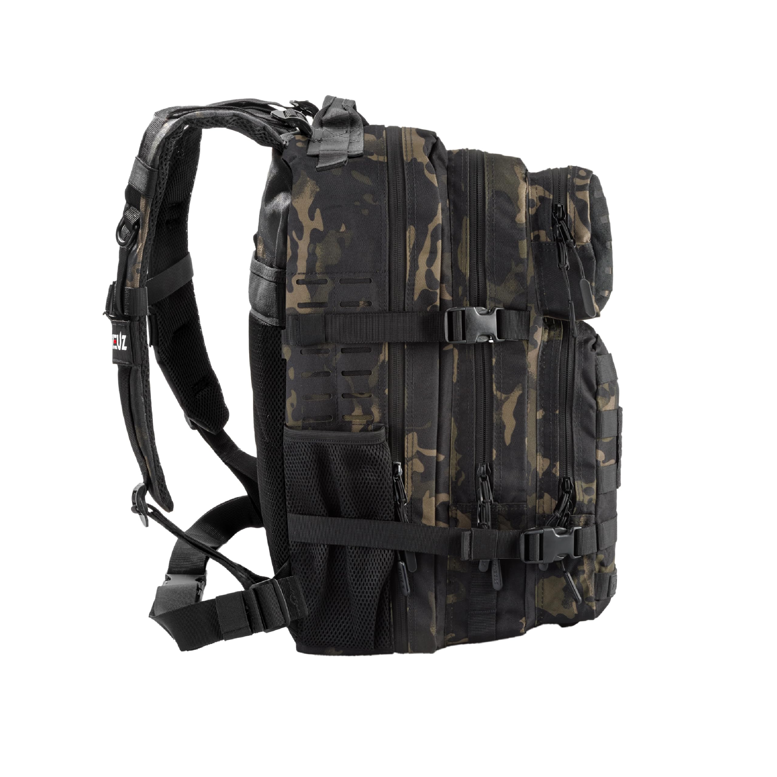 ZEUZ Tactique Sac à Dos Femme & Homme pour Fitness & CrossFit - Sac à Dos - Sac de Sport - Militaire Army Bag - Sac de Sport - 45 Litres - Camo Noir, 45 Liter
