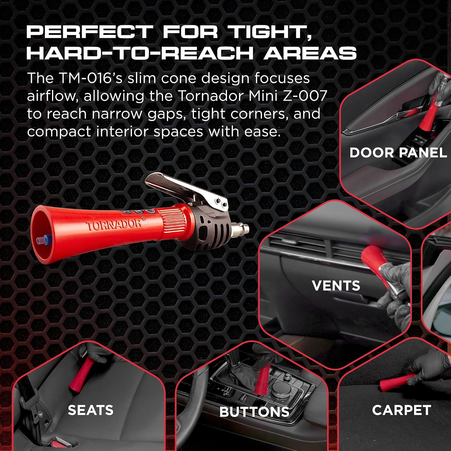 Tornador TM-016 Mini Cone Replacement for Z-007 | Factory Replacement Part | Durable Screw-On Design | Maintains Airflow and Performance | Ideal for Automotive Detailing