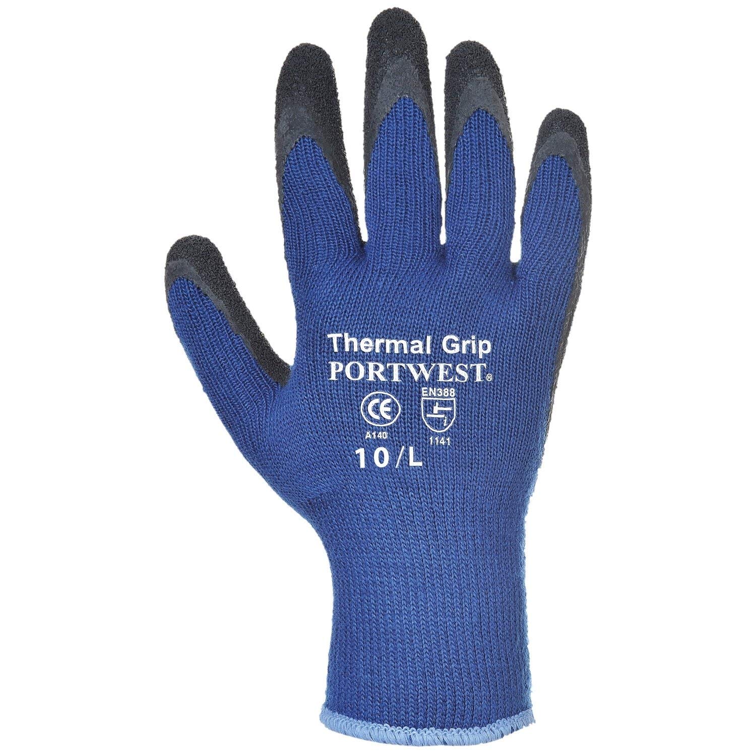 Portwest A140B8RM Thermal Grip Glove, Regular, Size: Medium, Blue/Black โ image 1