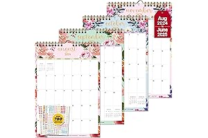 Decorably 18-Month Wall Calendar 2024-2025 | Portrait Mom's Calendar 2024