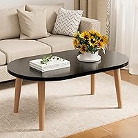 Vista 20 de Mesa de Centro, Mesas de Centro Pequeñas de 23.6", Mesas de Centro Redondas Negras para Sala de Estar, Mesa de Piso para Sentarse en el Suelo, Mesa