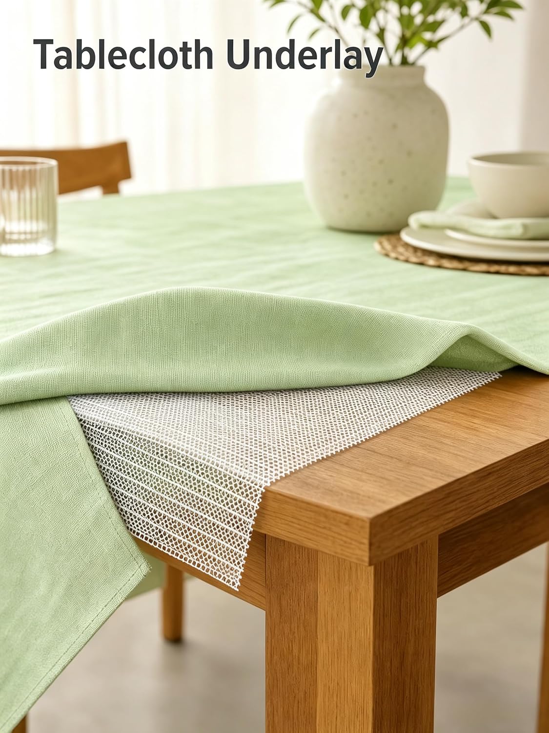 Tablecloth Underlay Non Slip Table Mat - Extra Large 126" x 55" Table Padding Under Tablecloth ,Alternative Felt Backed Vinyl Tablecloth Protector,Table Protector Pad,Non Slip Rug Pads,Anti Slip Pad