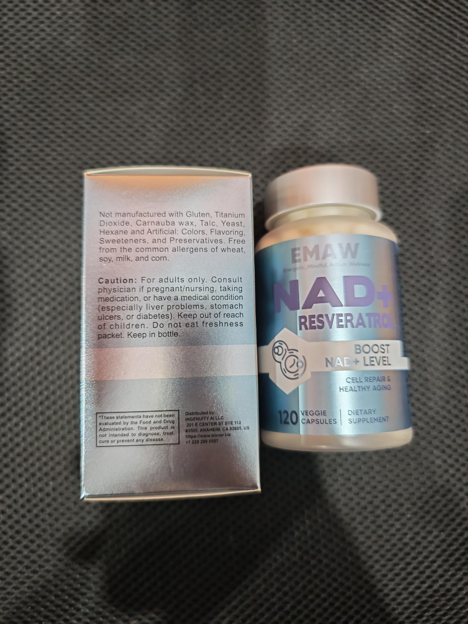NAD+ 1500 mg & Resveratrolo, 120 Capsule Vegetariane