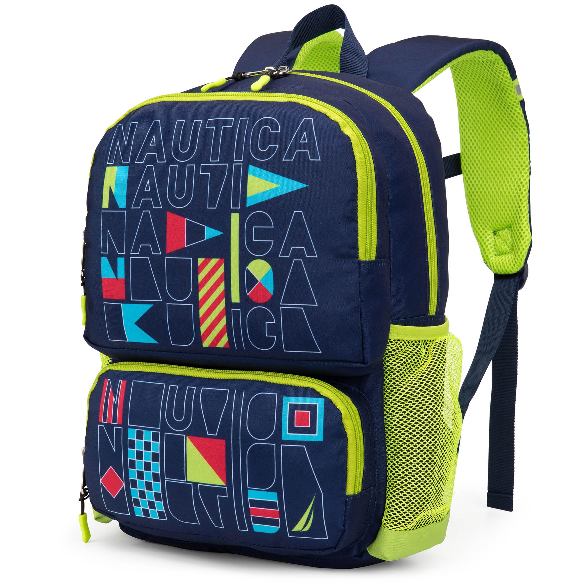 Nautica Backpack for Kids | Kindergarten, Elementary Children Backpack | 16" Tall | Flags