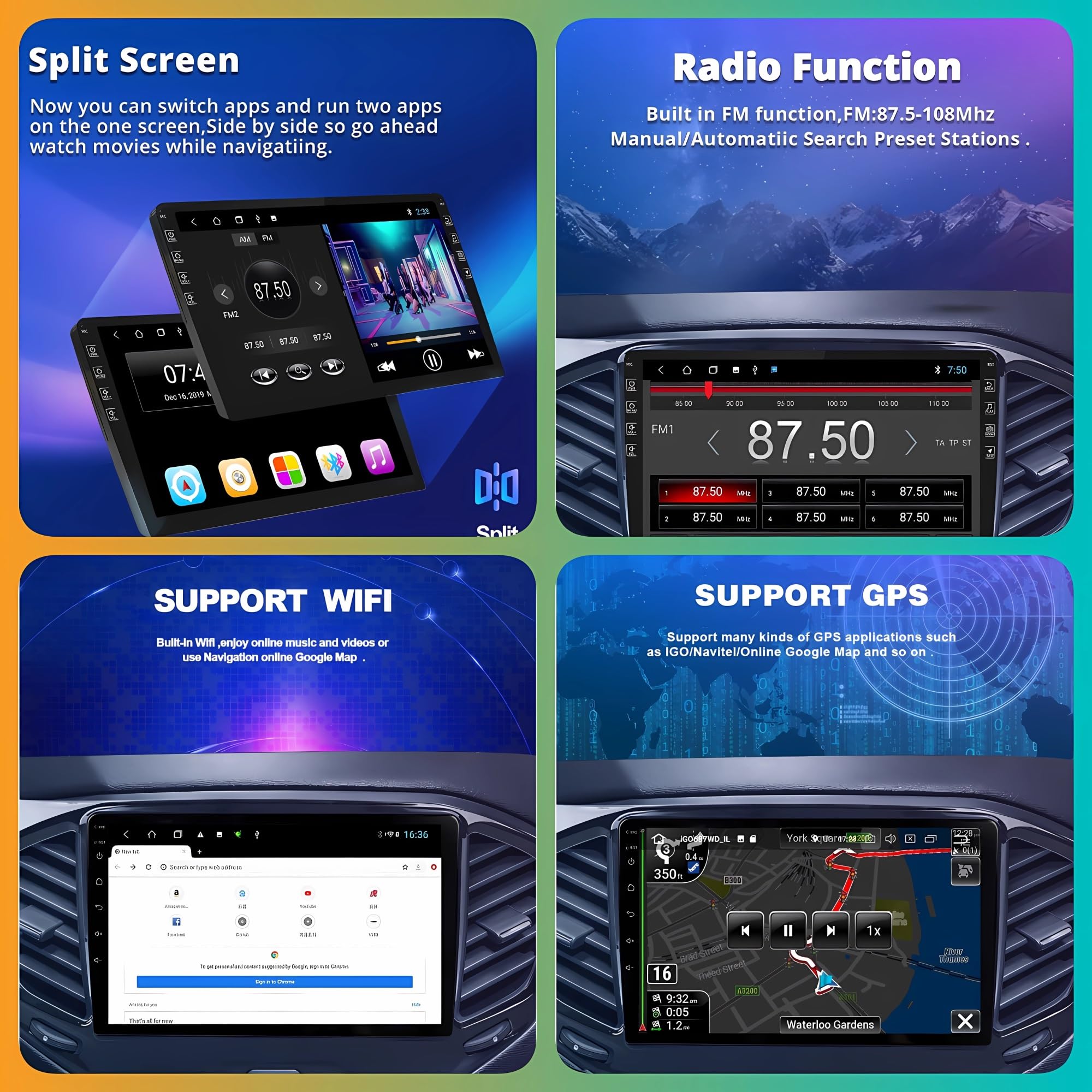 Autoradio Android 14 Per Ford Ranger XLT 2011-2016 – Schermo IPS 9 Pollici, 2G+32G, GPS, Carplay, WiFi, Controllo Al Volante - 2