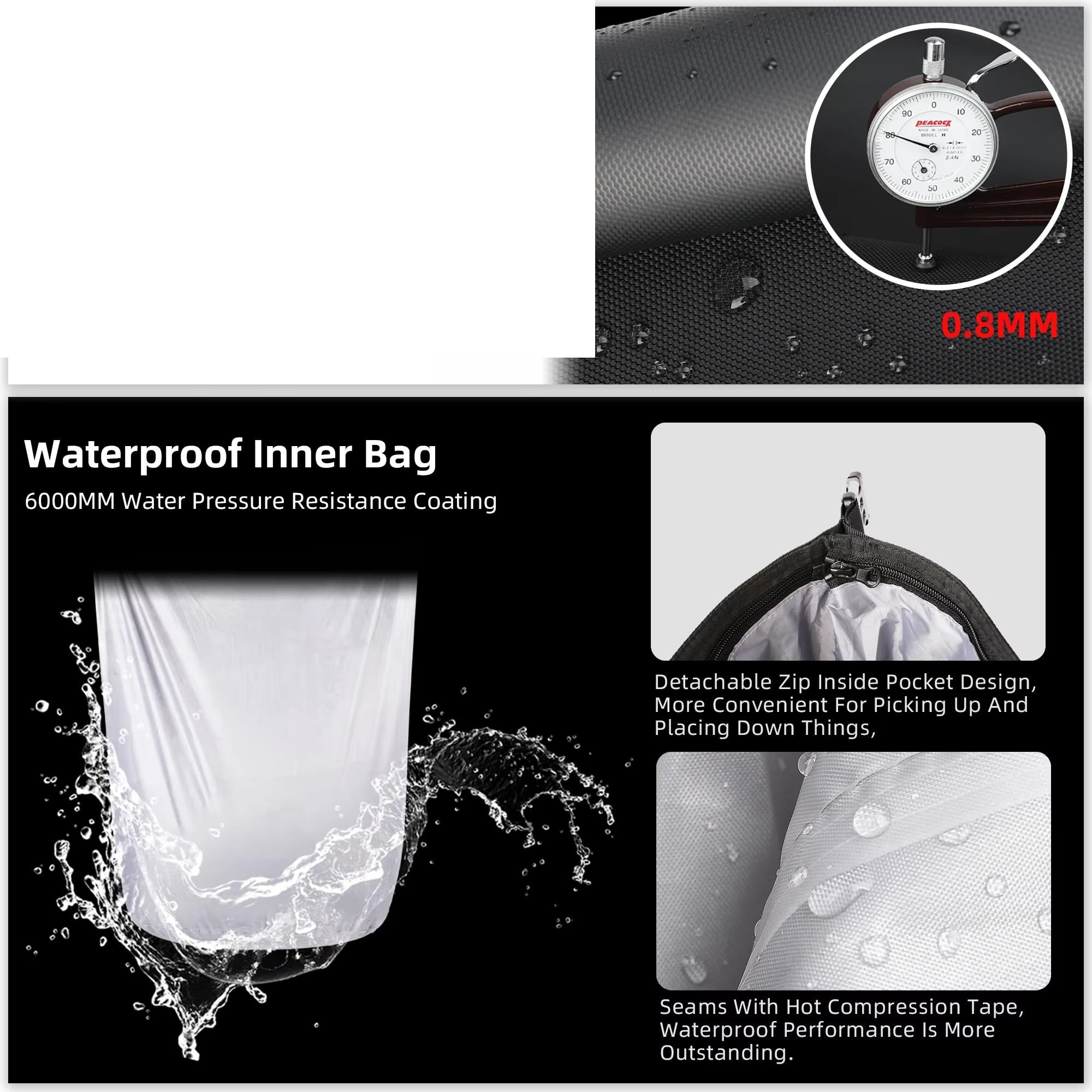 Moto Sacoche Selle Sacoche Latérale De Moto Étanche 25 L-32 L Extensible À Dégagement Rapide Forme 3D Sac Rangement Pour 1 Pièce